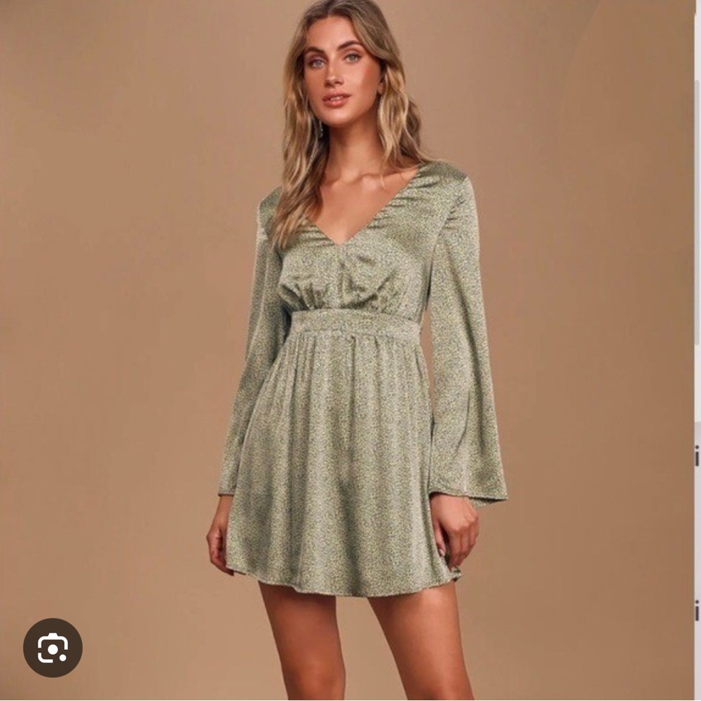 SAGE the Label Green Patterned Women's Dress